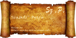 Szajkó Petra névjegykártya