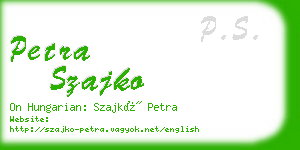 petra szajko business card
